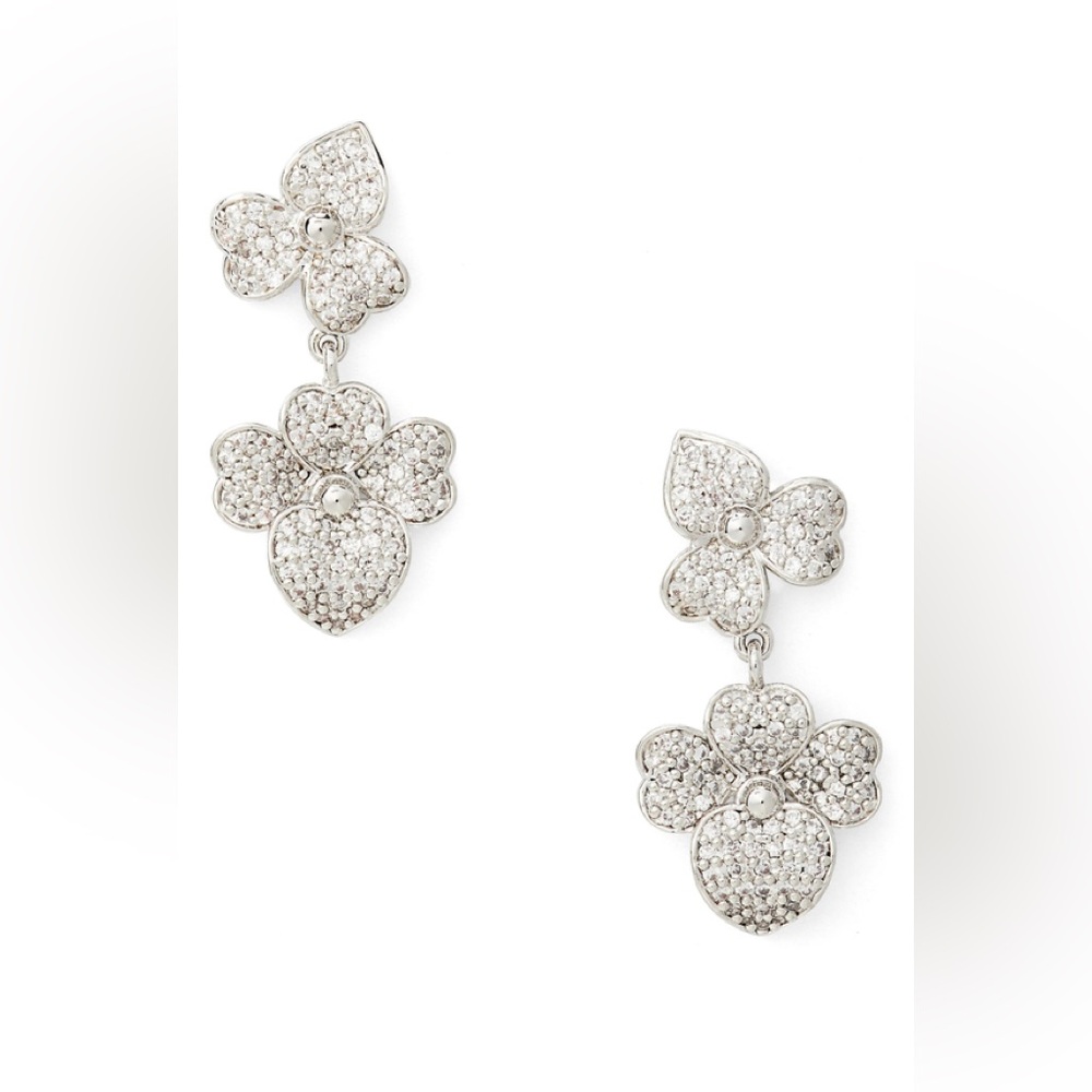 Kate Spade New York Precious Pansy Pave Statement Drop Earrings